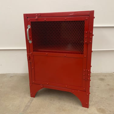 Vintage Industrial Storage Cabinet in Red