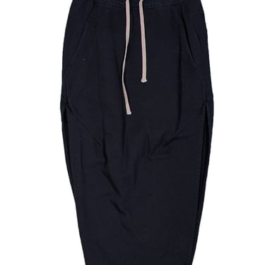 Rick Owens - Black Drawstring Skirt w/ Side Slits Sz 6