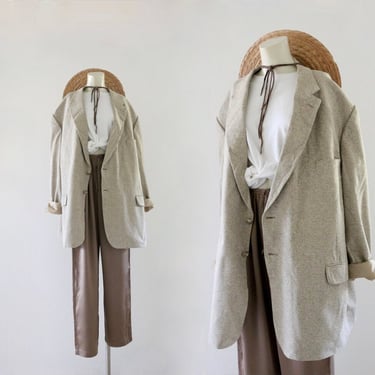 oversized raw silk menswear jacket 