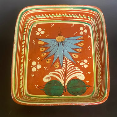 Vintage Mexican Pottery Tlaquepaque Tray Serving Dish 