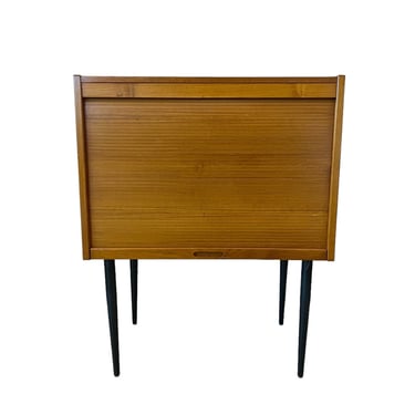 Vintage 1970s Modular Danish Modern Teak Cabinet with Tambour Door 