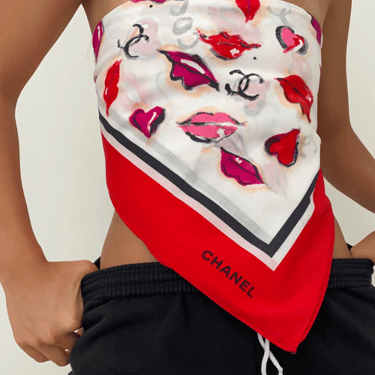 Chanel Coco Lip Print Scarf Wrap