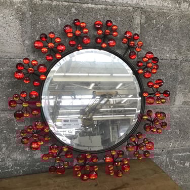 Round Mirror w/ Red Jewel Burst Detail (Seattle)