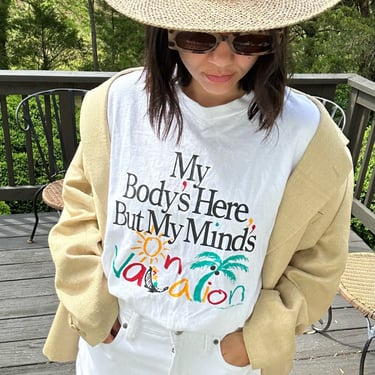 Vintage "Mind's on Vacation" Comic T-Shirt