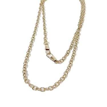 Long Gold Rolo Chain Necklace