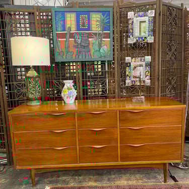 Mid Century Walnut Lowboy Dresser by Harmony House