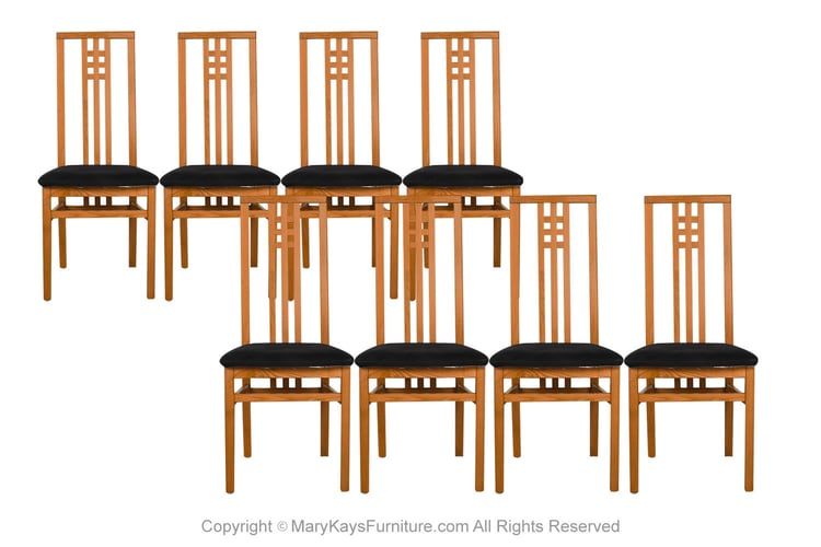 Mid Century Italian High Back Dining Chairs Eight 