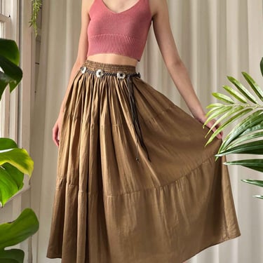 90s Bronze Silk Skirt