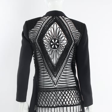 Soutache Braid Geo Mesh Blazer