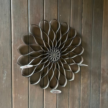 Atomic Ranch Wall Sculpture Mexican Toilware Mid-Century Style Sunflower Candelabra Hallows Eve Halloween 