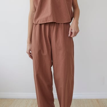 Wide Twill Trouser in Clay