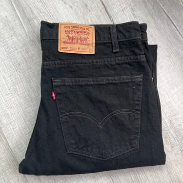 Levi's 505 Black Denim Straight Fit Jeans