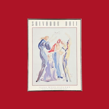 Vintage Salvador Dali Print 1990s Retro Size 25x19 Contemporary + La Danse + The Dance + Women Dancing + Reproduction + Modern Wall Art 
