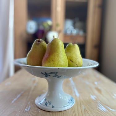 Beautiful rare find vintage French ironstone compotier, fruit bowl 