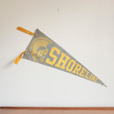 Vintage Shoreline Spartans Pennant Blue and yellow 