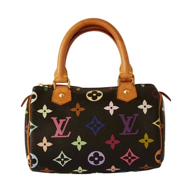 Louis Vuitton Black Multicolor Mini Speedy Bag