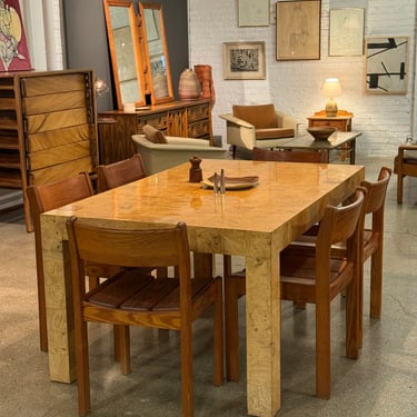 Milo Baughman Patchwork Burl Dining Table