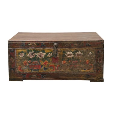 Vintage Distressed Brick Red Brown Flower Vase Oriental Wood Trunk Table ws4633E 