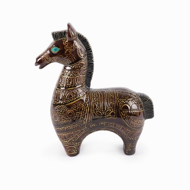 Ceramic Horse Figurine Bitossi Style Mid Century Modern 