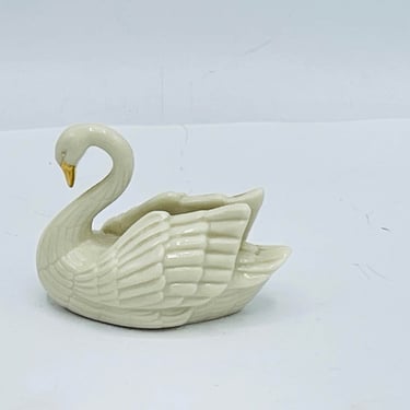 Vintage Lenox adorable Miniature Swan Classic White with gold highlights 