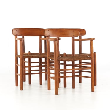 Kurt Ostervig Mid Century Teak and Cane Dining Chairs - Set of 4 - mcm 
