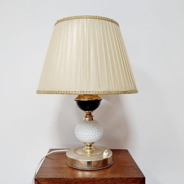 Vintage Accent Lamp | White and Gold | Table Lamp | 60s | 