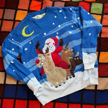 Joyin Santa and Reindeer Sweater