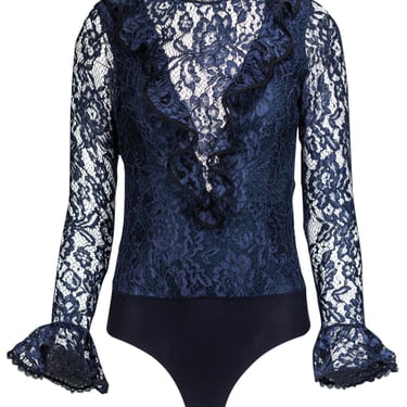 Alexis - Blue Lace Bodysuit Sz S