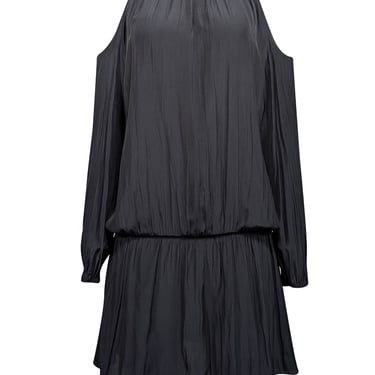 Ramy Brook - Black Satin Cold Shoulder Dress Sz M