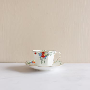 rare art deco hand painted teacup by royal doulton
