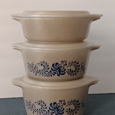 Pyrex Casserole Set of 3 | Pyrex Homestead Pattern | Sizes 471 472 and 473 