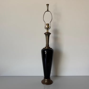 1985 Vintage Hollywood Regency Brass and  Glass Table Lamp by Chapman 