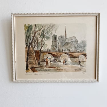 Paris Notre Dame Franz Herbelot Numbered and Signed Watercolor Print