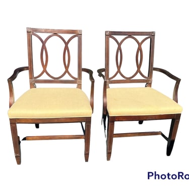 Gorgeous Hickory chair Hollywood regency pair arm chairs 