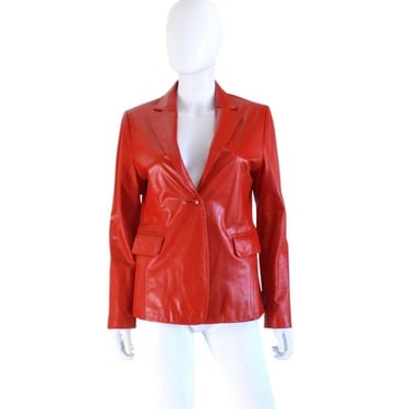 1990s Red Leather Jacket - Vintage Red Leather Jacket - 90s Womens Leather Jacket - 90s Leather Jacket - Vintage Leather Jacket | Size Small 