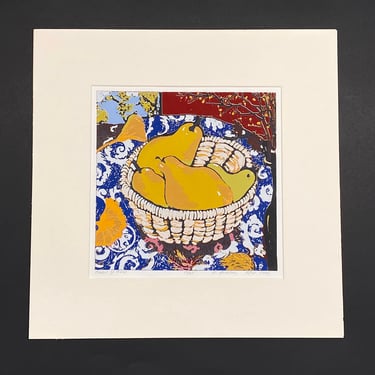 Elizabeth Brinton ~Basket of Pears~ Silkscreen Art Print LE 13/25 1990 Signed 