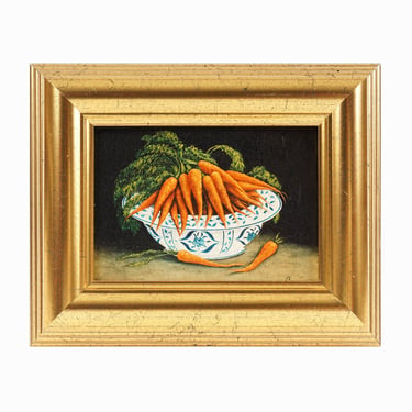 Paul Stead Oil Painting on Canvas Still Life Carrots 