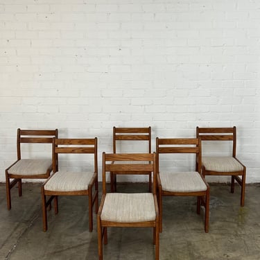 Minimal oak dining chairs - set of six 
