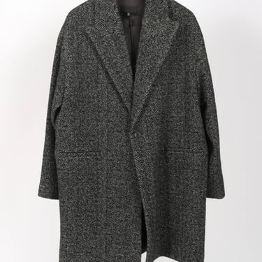 Vincent Coat - Black/White Herringbone