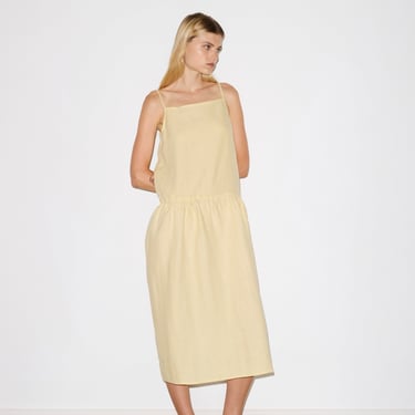 Gathered Halter Dress in Butter Yellow - Deiji Studios