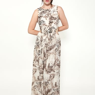 Roberto Cavalli Animal Print Cut Out Dress 