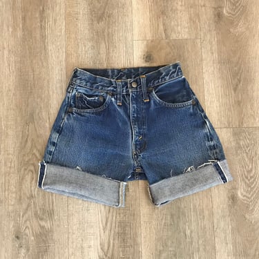 70's Levi's 505 Selvedge Redline Jean Shorts / Size 21 22 XXS 