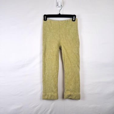 Vintage 70s Mid Rise Chevron Capri Pants, Size XXS 