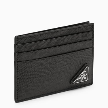 Prada Black Saffiano Leather Credit Card Holder Men