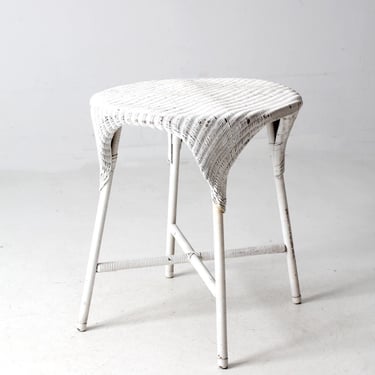 antique white wicker parlor table 