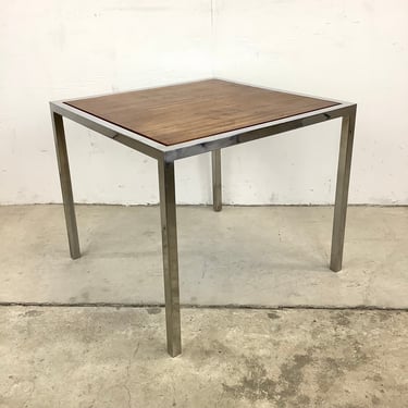 Mid-Century Rosewood and Chrome End Table 