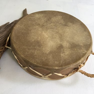 90's Large Tom Tom Drum, Portable Hand Held Drum, Western Decor, Native American, Purchased At Disney Village Orlando, Florida State Prop 