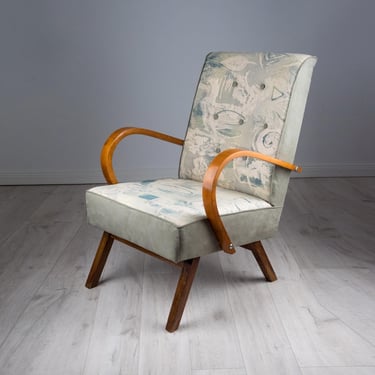 Retro chair/ Mid century armchair/ halabala lounge chair/ mid century arm chair/art deco armchair/ 60s chair/ lounge armchair 