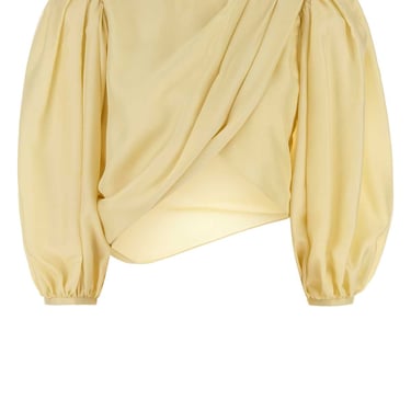 Chloe Women Pastel Yellow Satin Blouse
