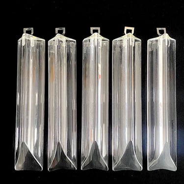 Vintage 1960s 1970s Italian Venini Style 6" Sliced Angled TRIEDRI Crystal Glass Prisms Pendants for Murano Chandeliers MANY AVAILABLE 